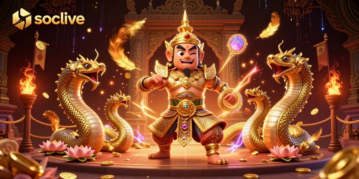 Socolive offers a vibrant gambling experience with golden armor guardians surrounded by energetic gaming elements.