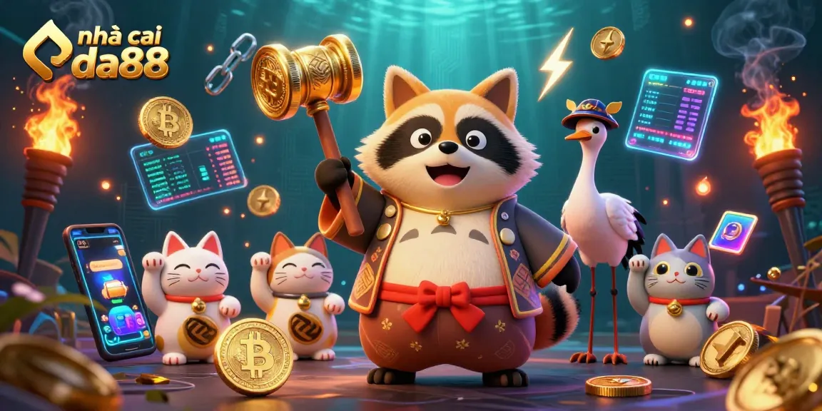 Play and win with nhà cái da88 in an exciting 3D casino adventure featuring crypto symbols.
