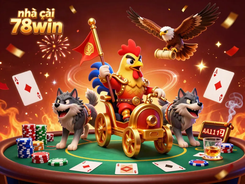 Experience the excitement at nhà cái 78win, showcasing a vibrant 3D casino scene with engaging characters and game elements.