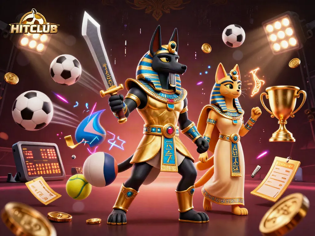 Engage with HITCLUB in a thrilling sports betting atmosphere featuring dynamic game elements and iconic characters.