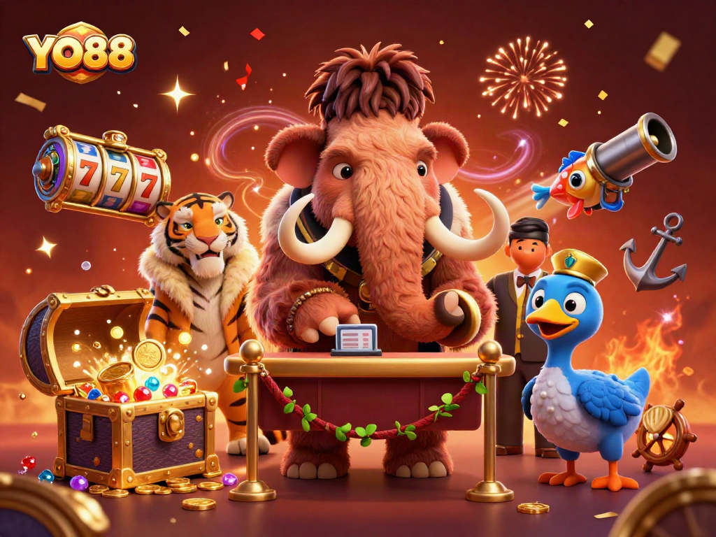 Experience YO88's thrilling casino adventures with exciting characters and vibrant gameplay visuals.