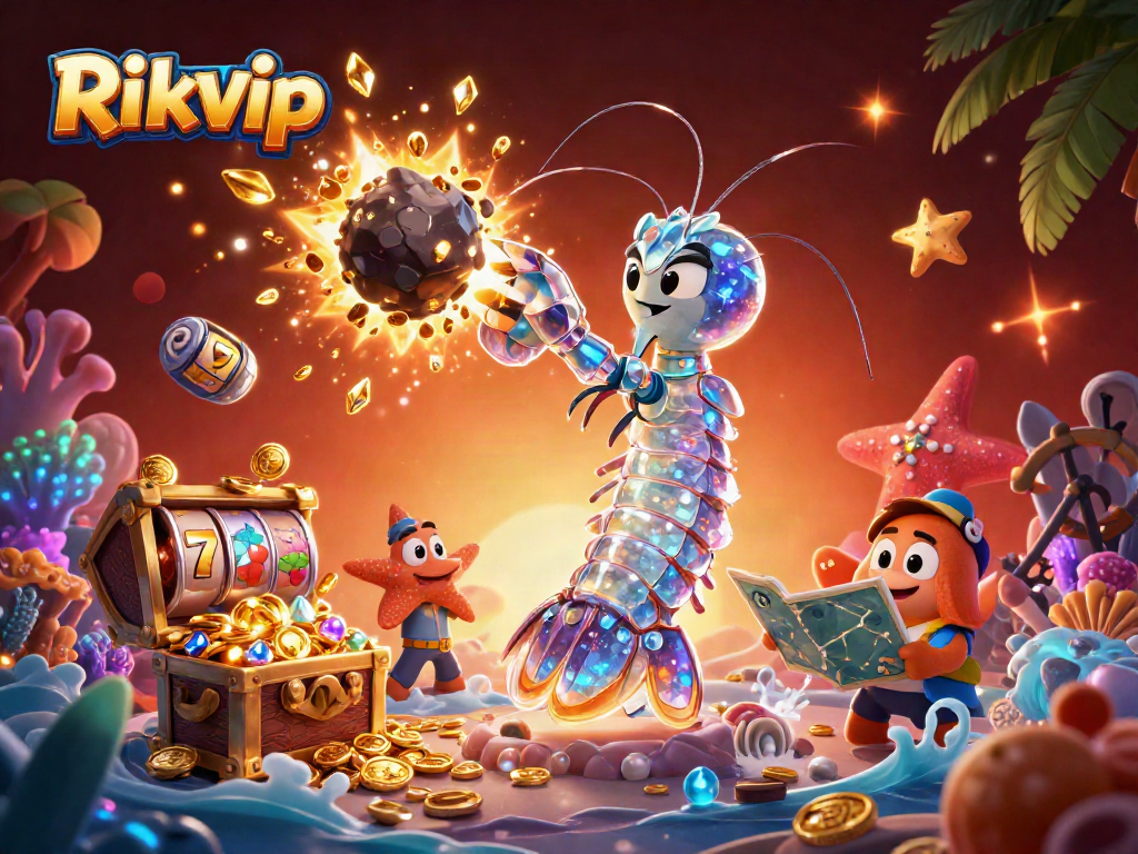 Join the action at Rikvip as a galactic samurai battles through cosmic rewards in a vibrant casino scene.