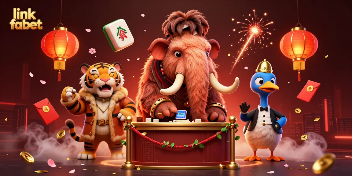 Experience the excitement of link fabet with vibrant casino-themed characters and festive elements.