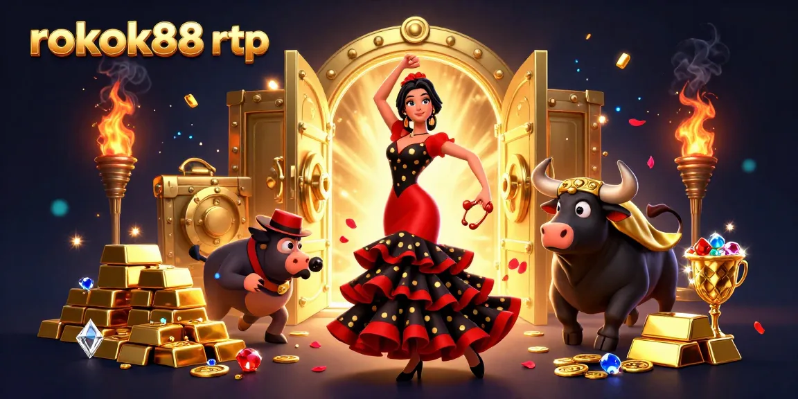 Experience winning moments with rokok88 rtp in a vibrant 3D casino illustration featuring dynamic elements.