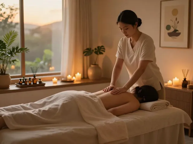 Relaxing 주안출장마사지 session in a tranquil spa setting with soothing ambiance