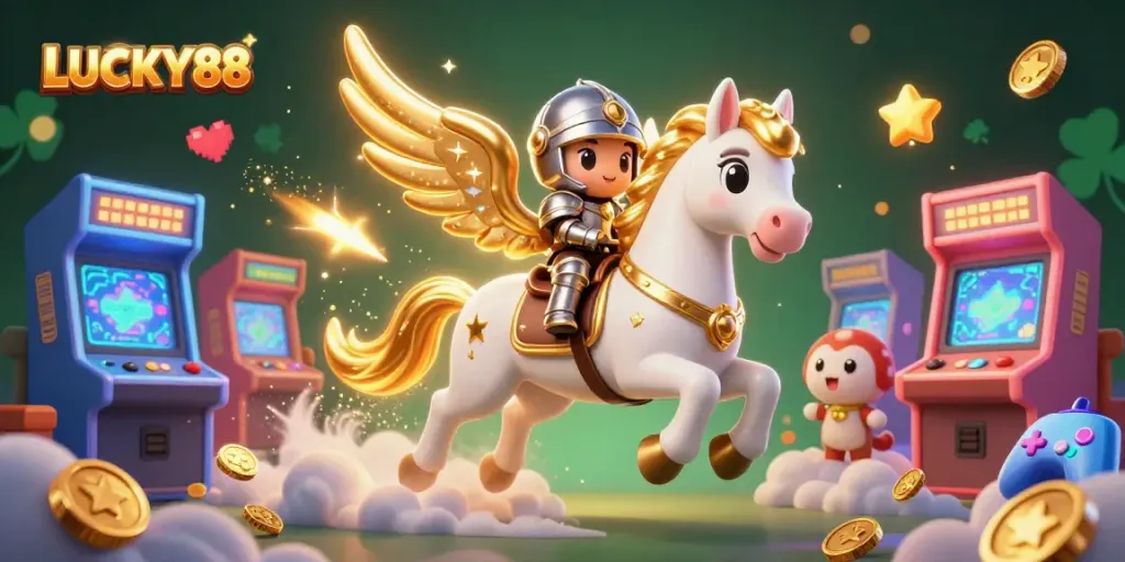Engage with lucrative LUCKY88 slot strategies using vibrant gaming visuals and characters.