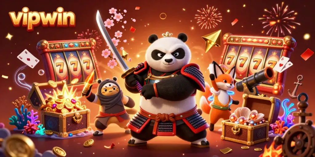 Engage with thrilling slots at vipwin, featuring samurai panda and ninja fox amid explosive treasure!