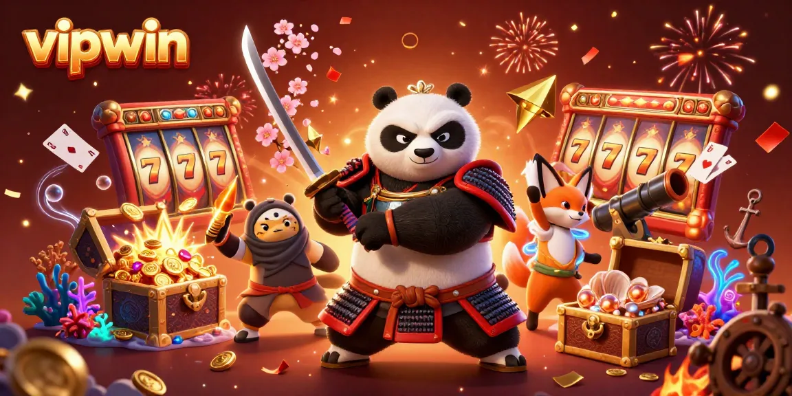 Engage with thrilling slots at vipwin, featuring samurai panda and ninja fox amid explosive treasure!
