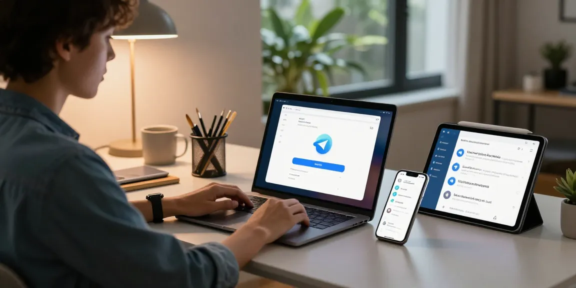 Effortless Telegram download setup in a modern workspace.