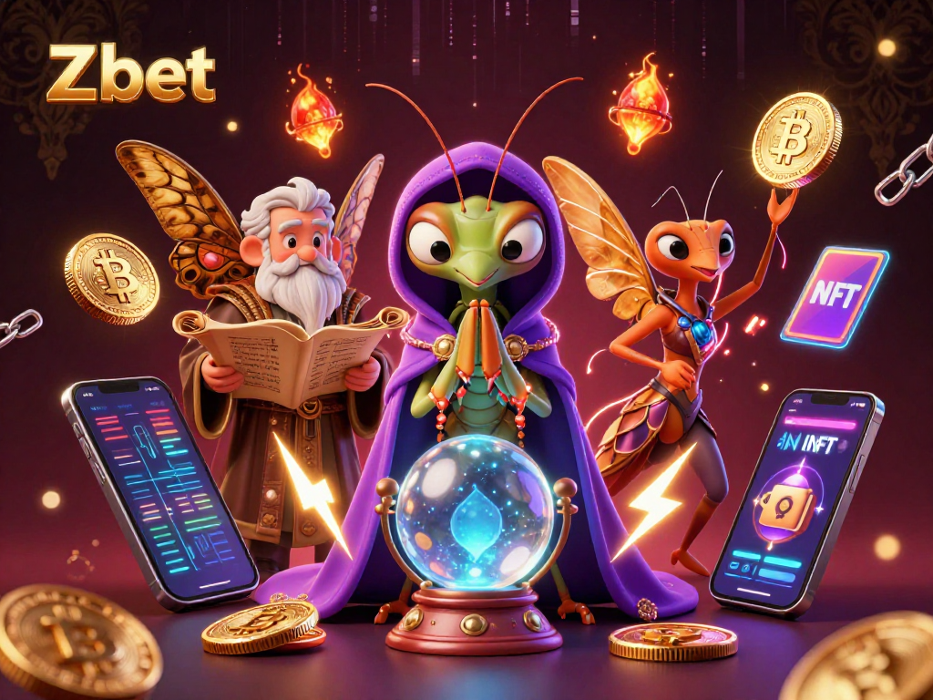 Zbet offers a thrilling online gambling experience with engaging characters and vibrant elements in a mystical casino setting.