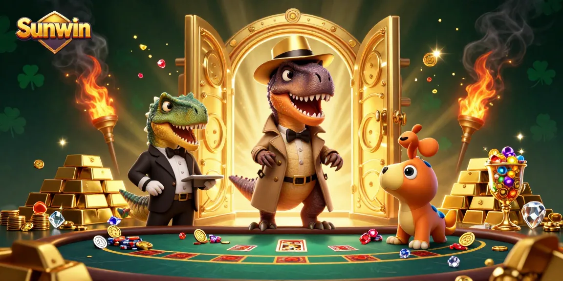 Experience thrilling gameplay at Sunwin, where a velociraptor card counter tries to sneak chips!