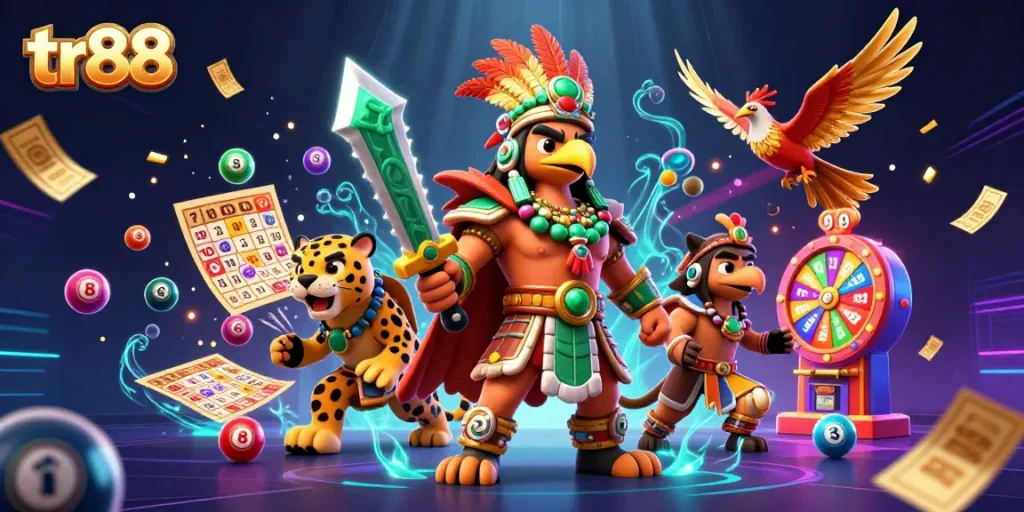 Experience thrilling victories at tr88 with a vibrant 3D illustration highlighting gambling excitement.