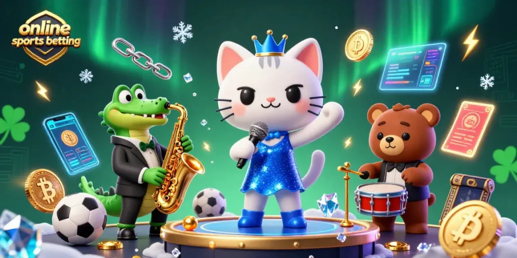 Engage in online sports betting with vibrant 3D characters representing fun and excitement.