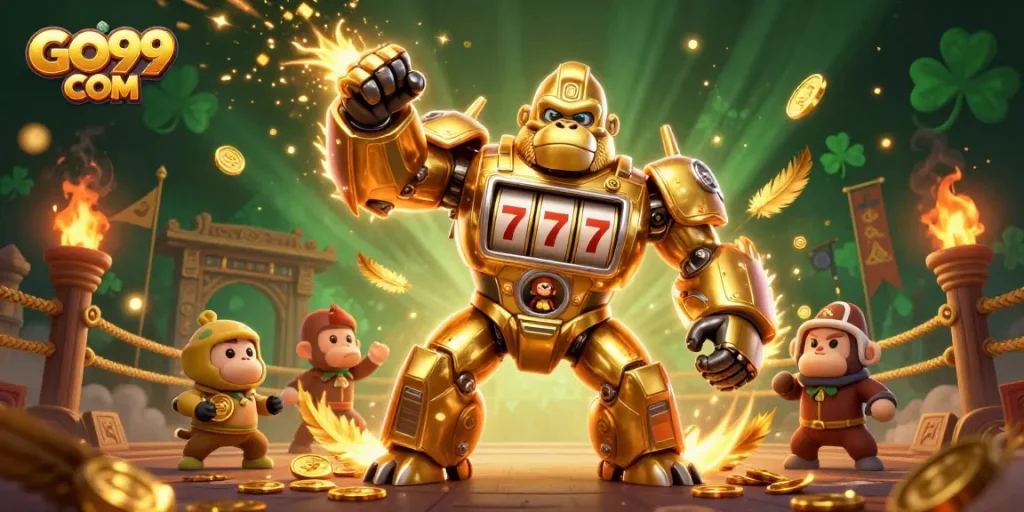 Experience the thrill of GO99 COM with dynamic 3D illustrations of casino excitement.